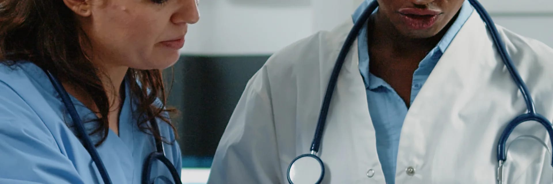 Healthcare professionals in a clinical technology environment